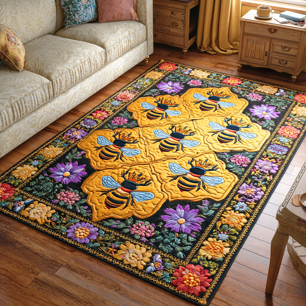 Honey Bloom Field Area Rug Outdoor Decor Bee Gifts For Her