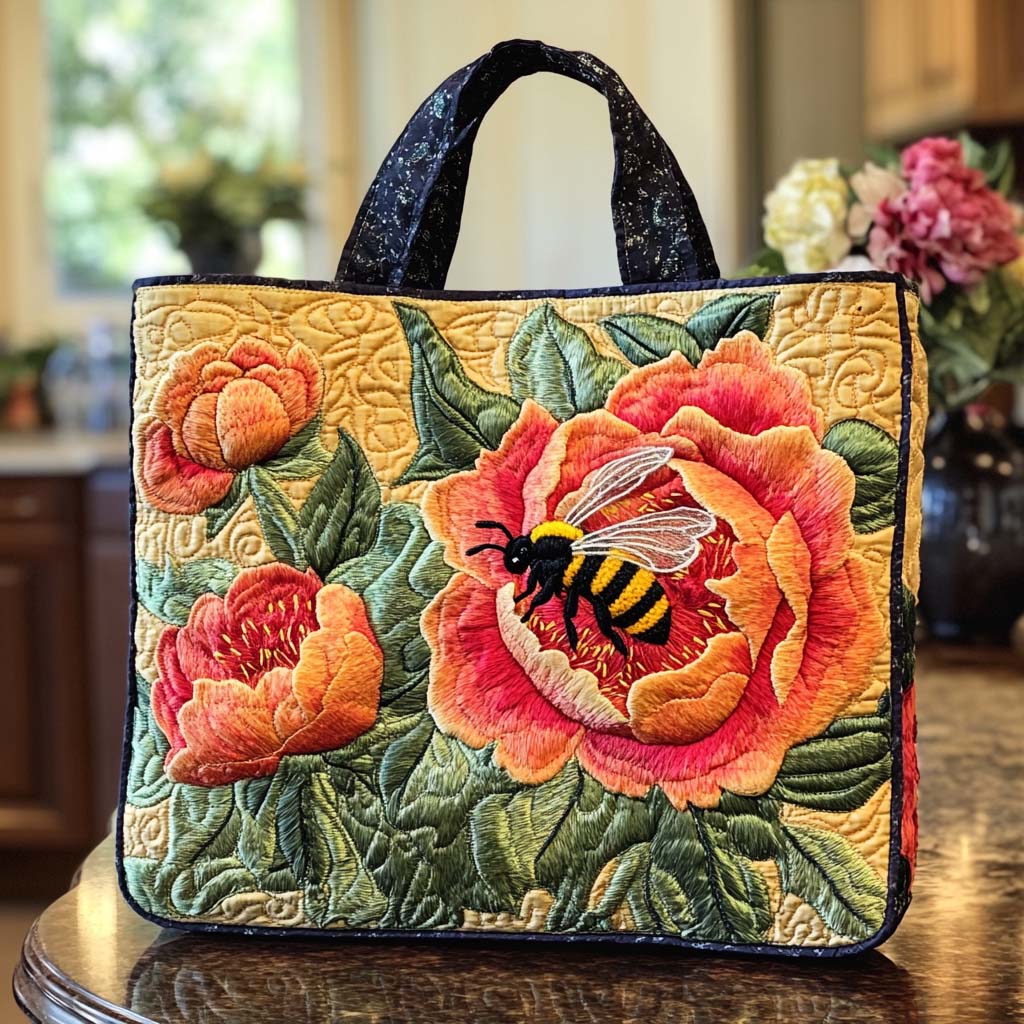Honey Bloom Quilted Tote Bag Bee Mothers Day Gifts