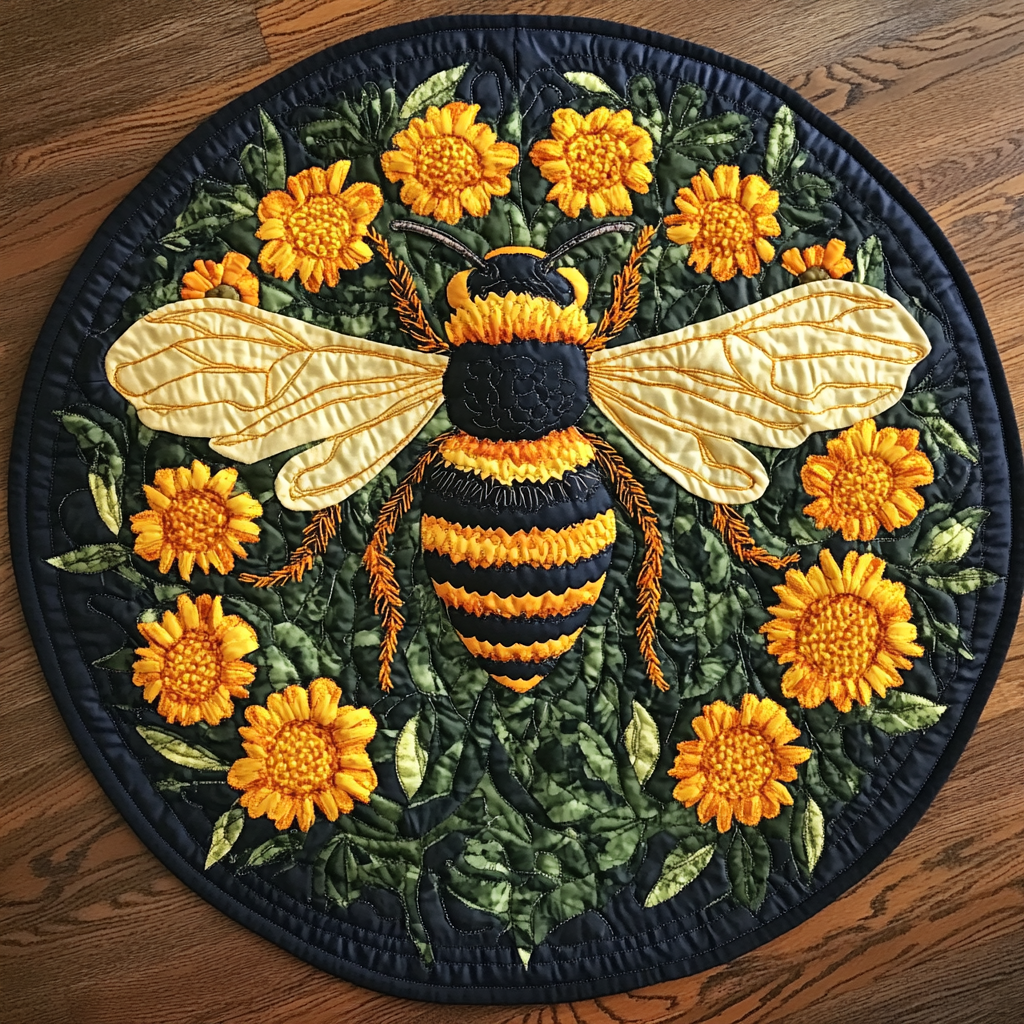 Honey Garden Quilted Round Mat Entryway Design Ideas Christmas Gifts For Flower Lovers