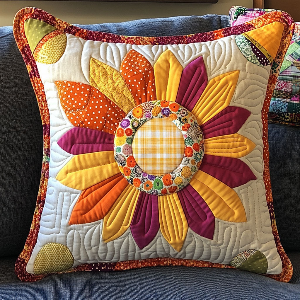 Honey Glow Quilted Pillow Case Cute Pillow Covers Gifts For Sunflower Lovers