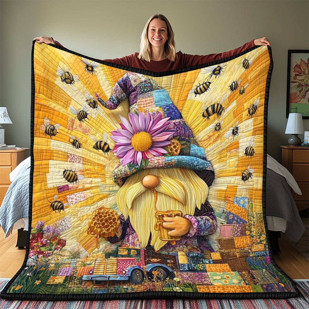 Honey Gnome Quilted Blanket Cute Soft BlanketGood Christmas Gifts For Mother In Law