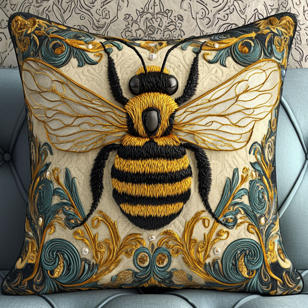 Honey Majesty Quilted Pillow Case Throw Pillow Covers Gift Ideas For Bee Lovers