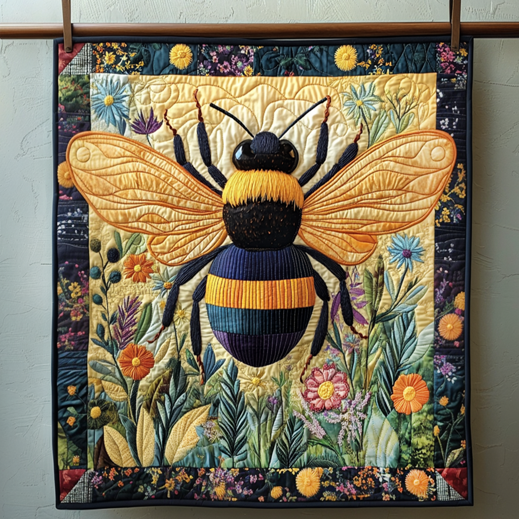 Honeybee Haven Quilted Blanket Cute Fuzzy Blankets