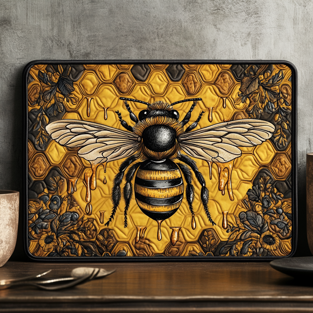Honeycomb Harmony Quilted Place Mat House Decor Items Bee Gifts For Her