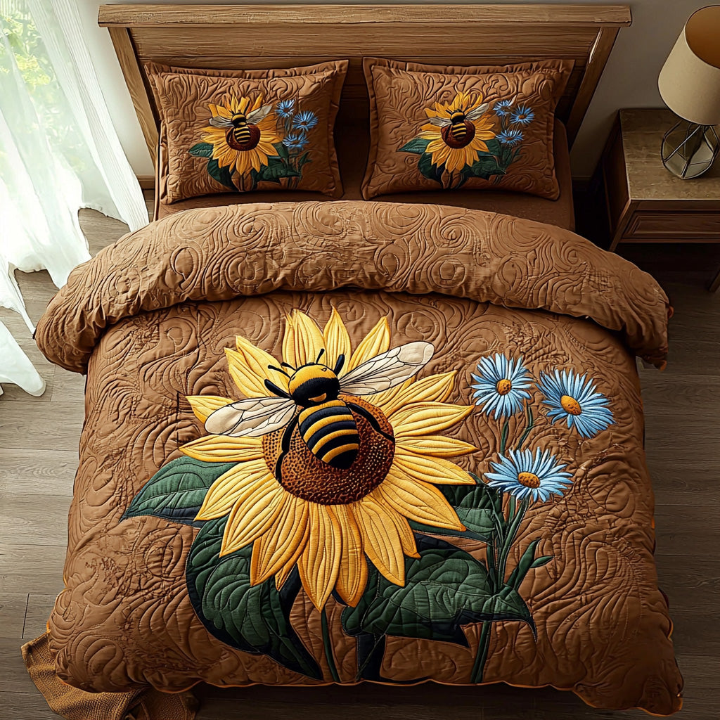 Honeyflare Quilted Bedding Set Heartwarming Bedding Gift for Loved Ones