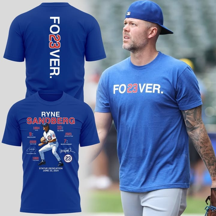 Honor Ryne Sandberg Fo23ver Cubs Tribute Shirt Unique Gifts For Baseball Fans
