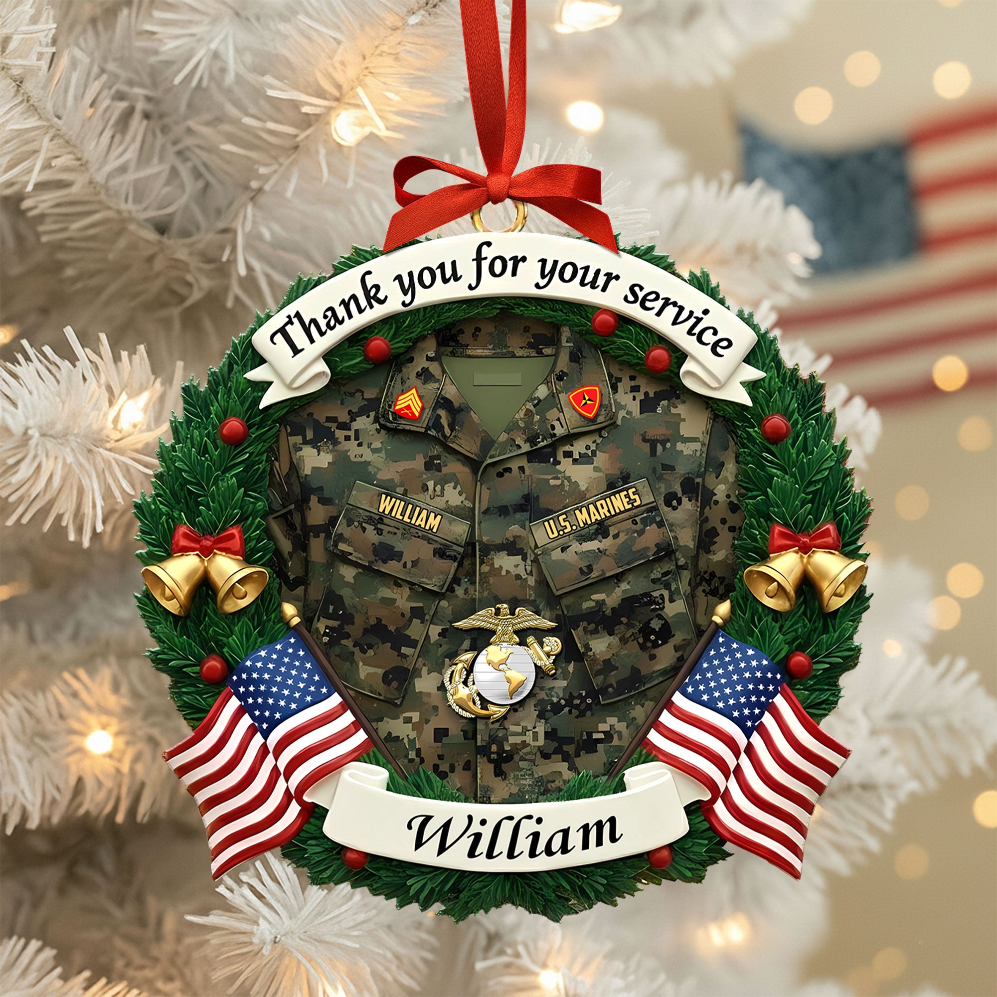 Honoring Heroes Military Christmas Ornament Personalized Gifts for Veterans - Holiday Season Gift Idea Honoring Heroes Military Christmas Ornament Personalized Gifts for Veterans - Holiday Season Gift Idea
