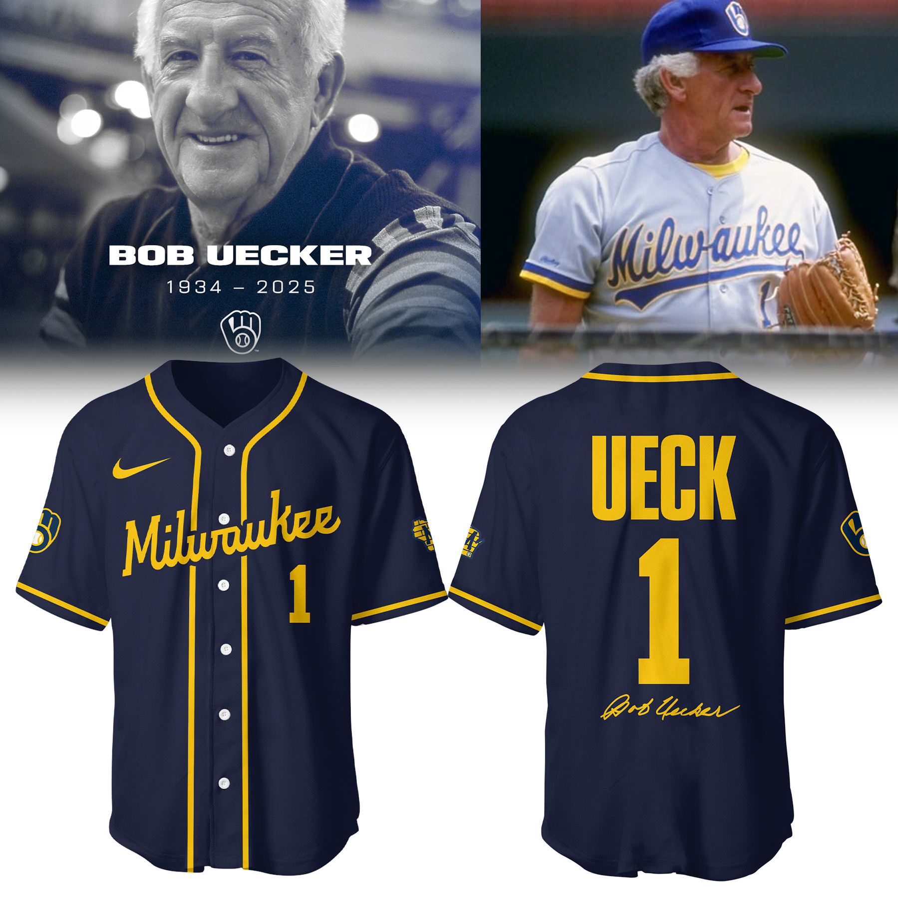 Honoring The Legend Baseball Hall of Famer Bob Uecker Jersey Gift Ideas For Baseball Players