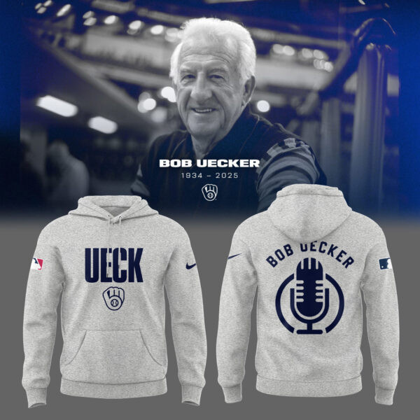 Honoring The Legend Brewers Icon And Baseball Hall Of Famer Bob Uecker Grey Hoodie Fans Gifts