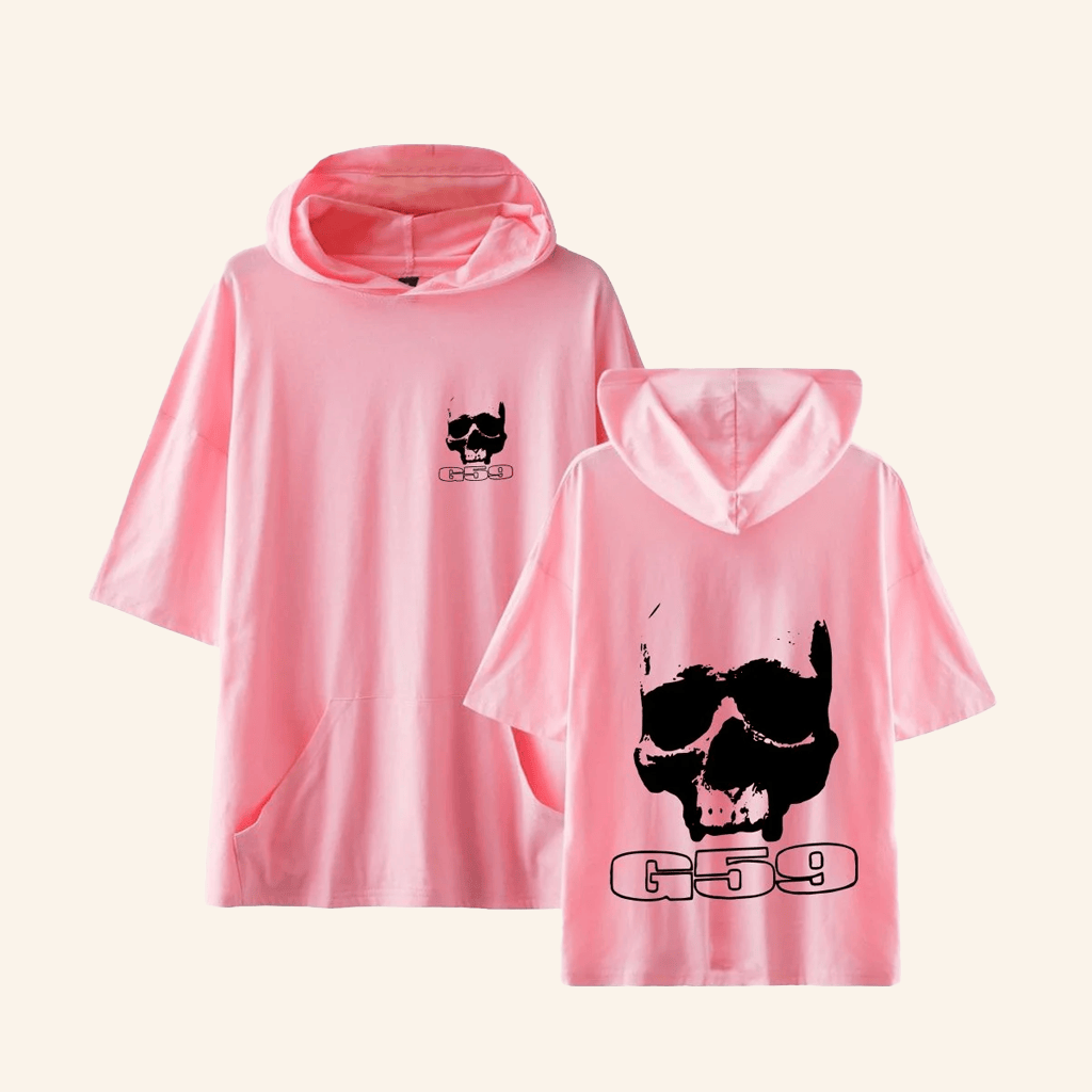 Hooded Cool Casual G59 Merch Pink T-shirt Hooded Cool Casual G59 Merch Pink T-shirt