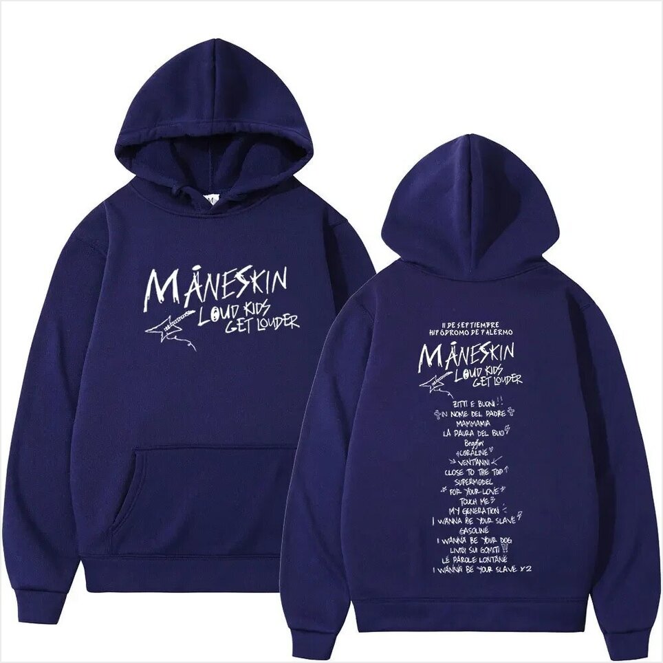Hoodie Getluckyquest Rock Band Maneskin Louds Kids Gets Louder Tour Gifts For Brother Merch Apparel