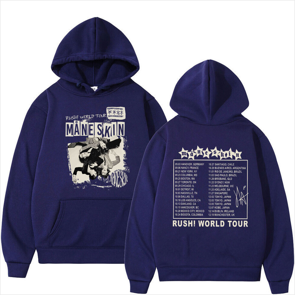 Hoodie Getluckyquest Rock Band Maneskin Rush World Tour Gifts For Brother Trendy Merch