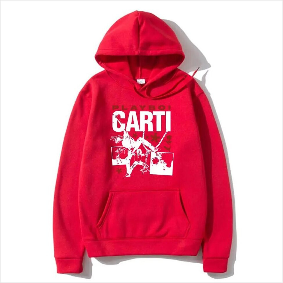 Hoodie Rapper Playboi Carti Whole Lotta Red Print Gifts For Him Merch Clothing