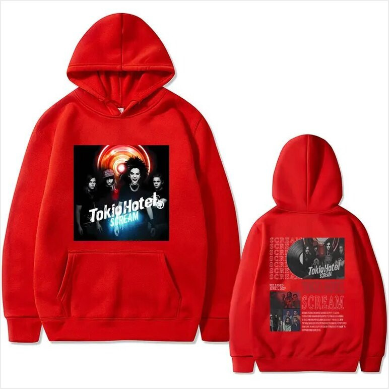 Hoodie Rock Band Tokio Hotel Screm Album Double Sided Print Gifts For Him Merch Apparel