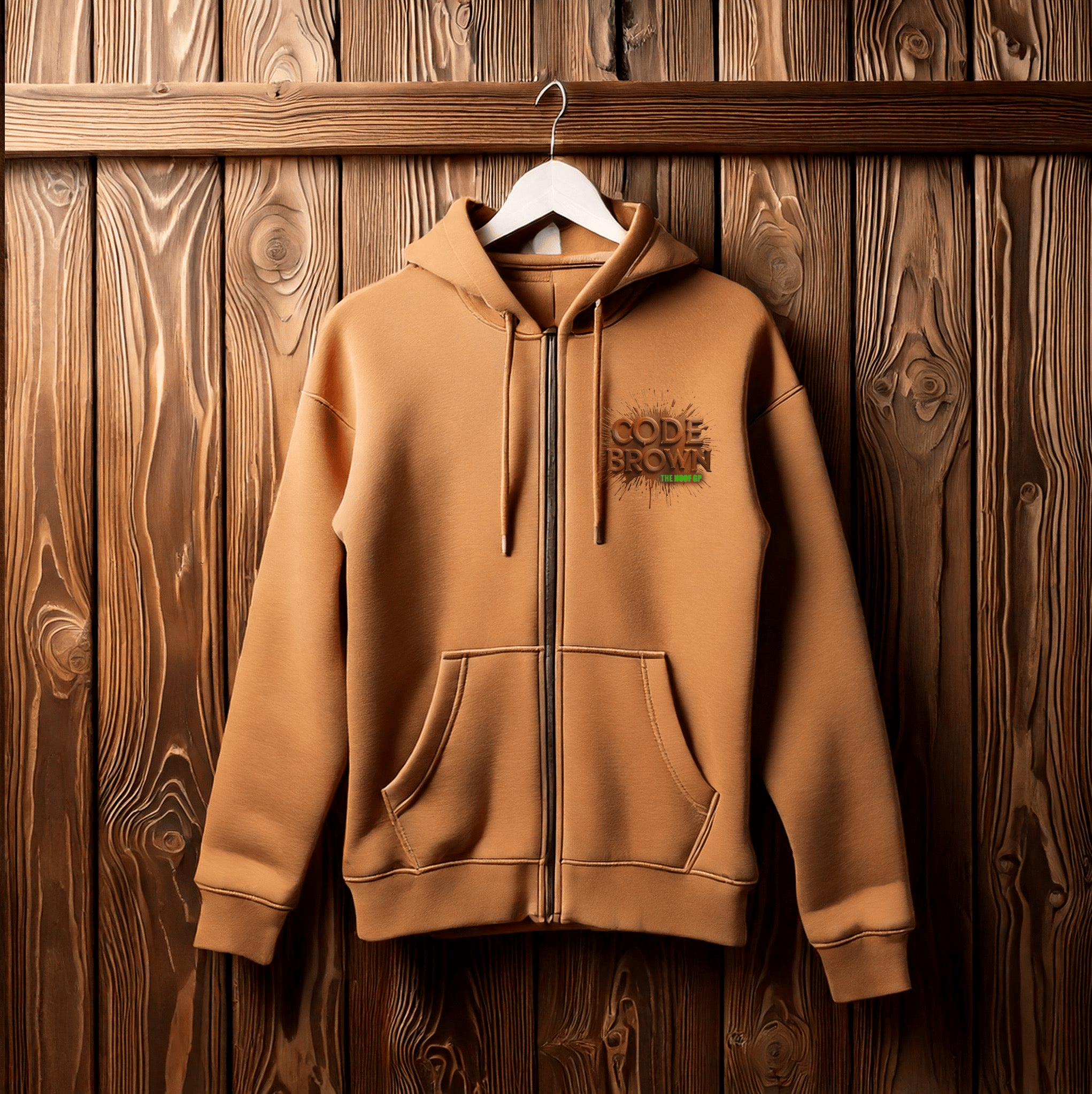 Hoof GP Merch The Code Brown Zip Hoodie Fathers Day Presents Birthday Gift for Husband