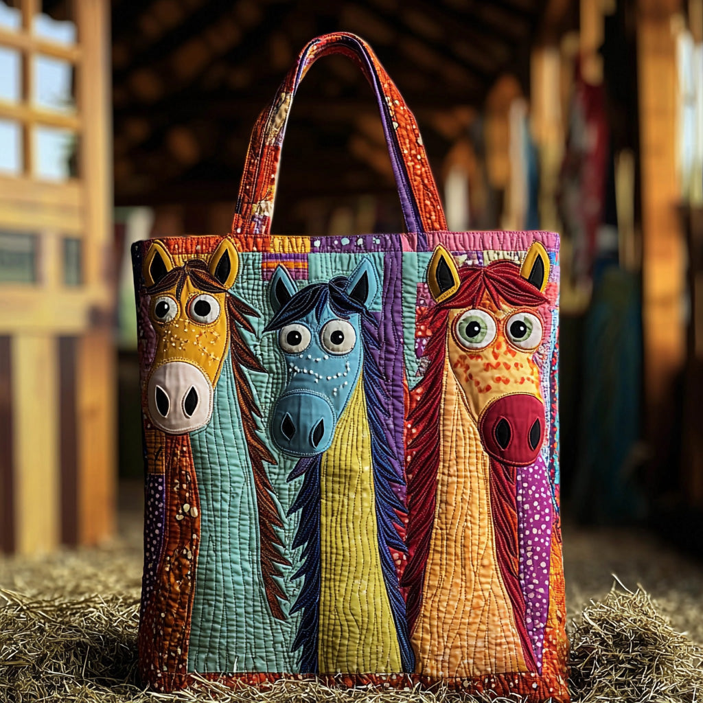 Hoofer Doodle Quilted Tote Bag Cool Horse Gifts