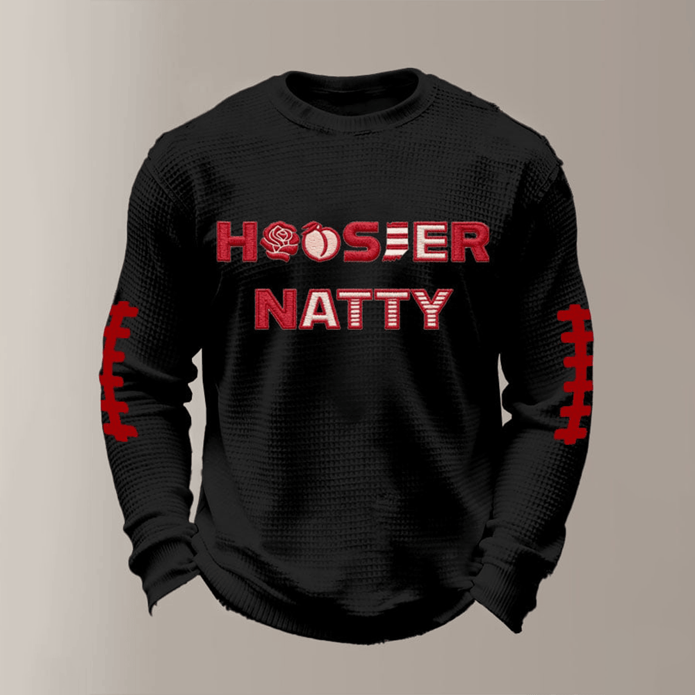Hoosier Natty Football Long Sleeve Shirt Indiana 2026 National Championship Clothing Fan Gear