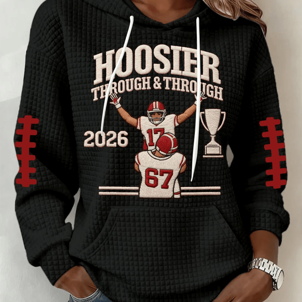Hoosier Through Through 2026 Hoodie National Champions Indiana 2026 Apparel Football Gear