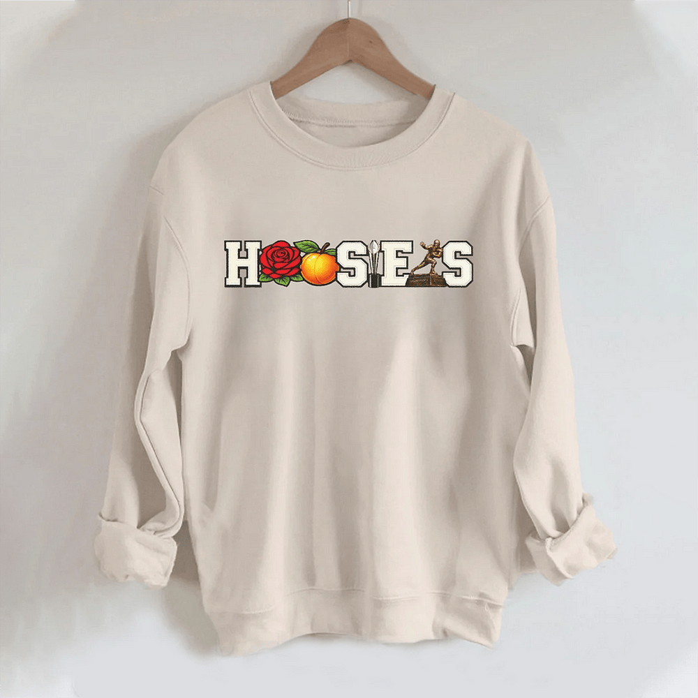 Hoosiers Peach Rose Bowl Football Sweatshirt Game Day Clothing Present For Hoosier Nation