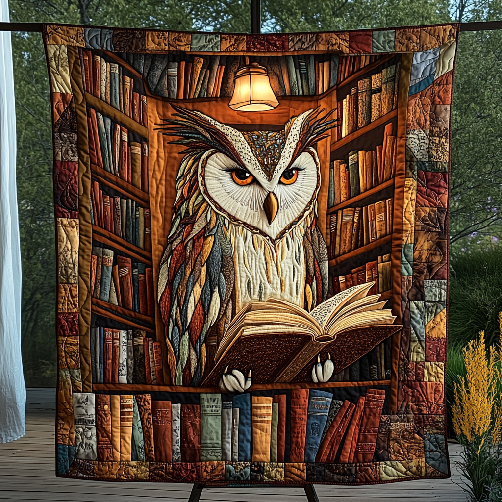 Hoot and Read Quilted Blanket Owl Blanket Idea Gifts For Her
