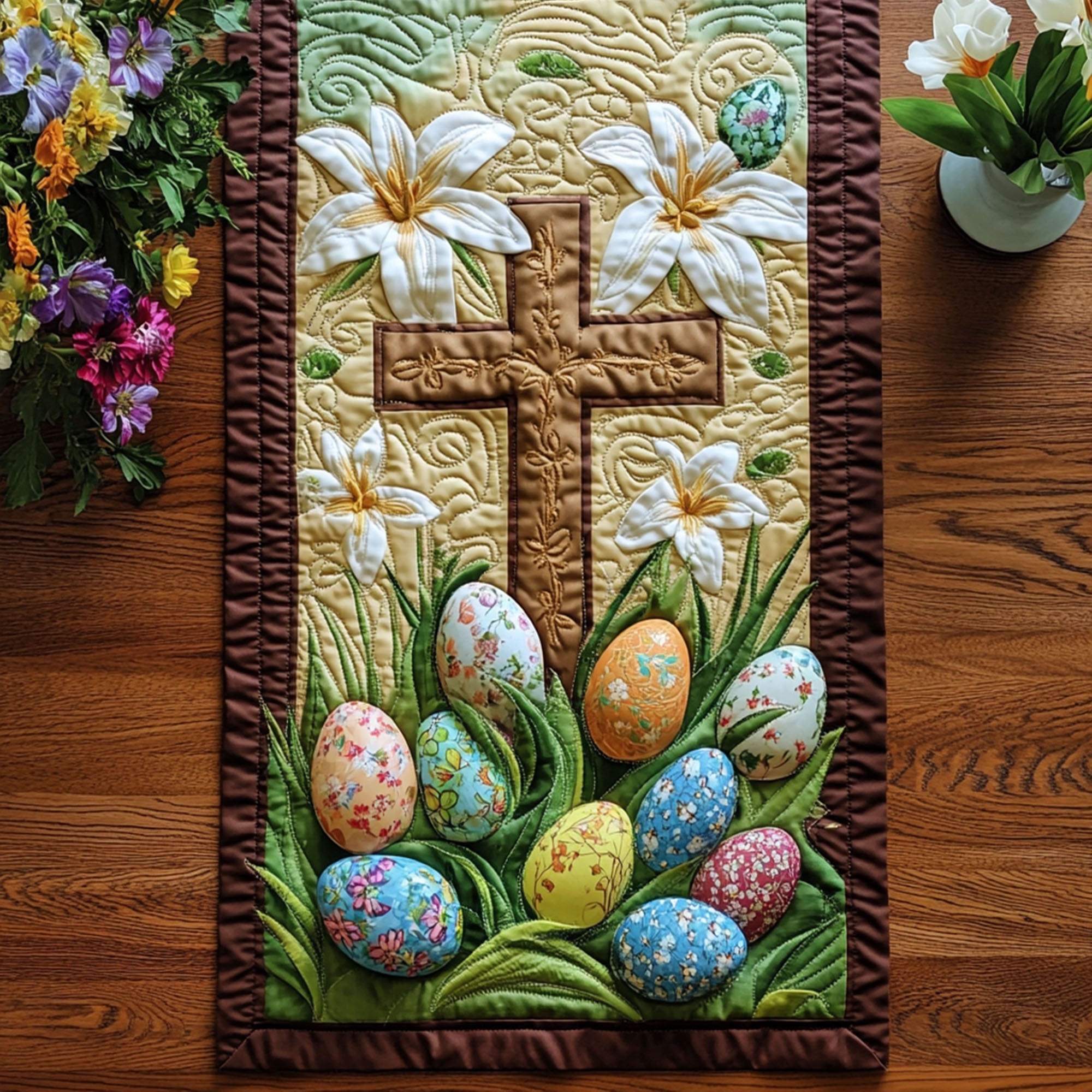 Hope in Bloom Quilted Table Runner Easter Table Ideas Unique Christian Gifts