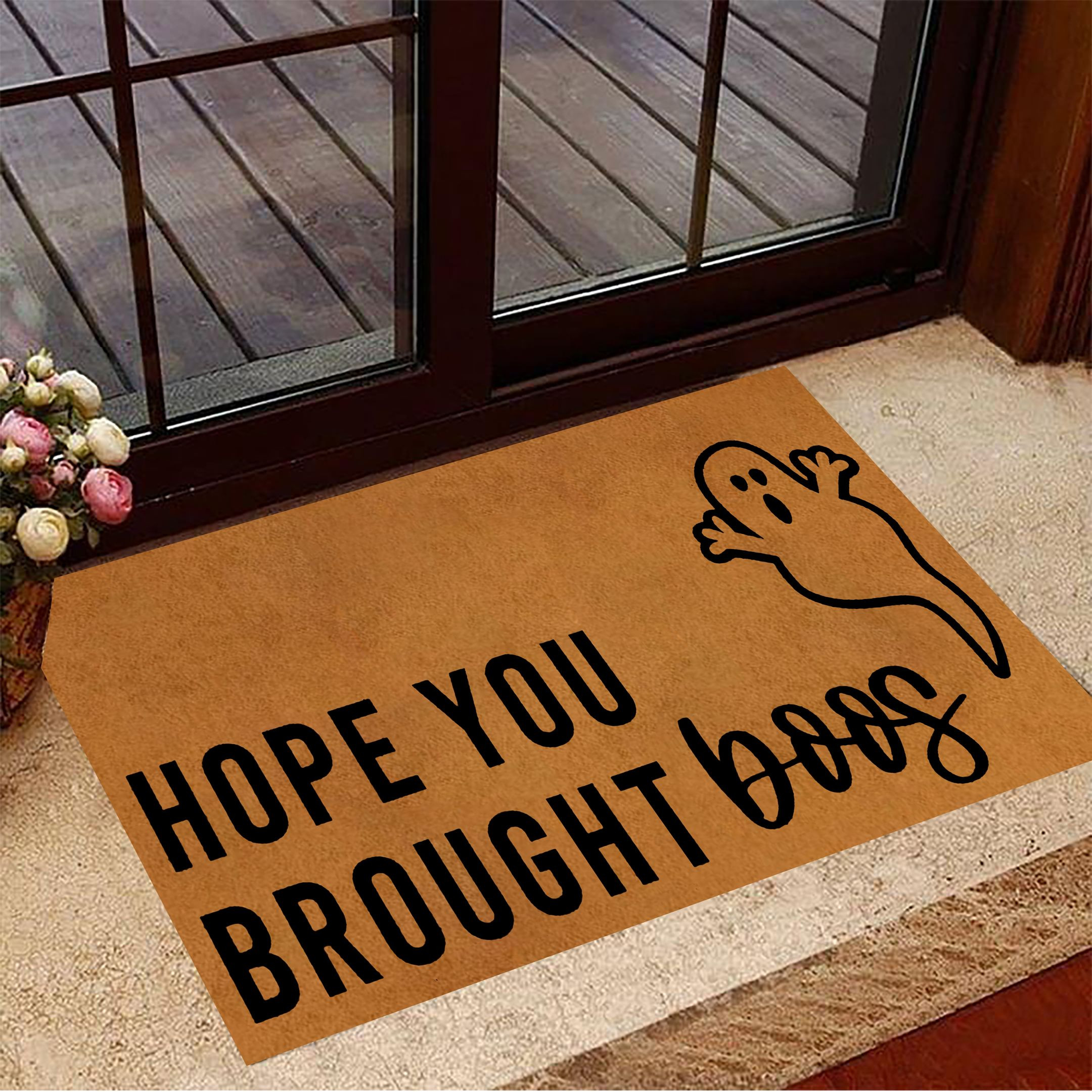 Hope You Brought Boos Doormat Funny Ghost Halloween Doormat Halloween House Decor