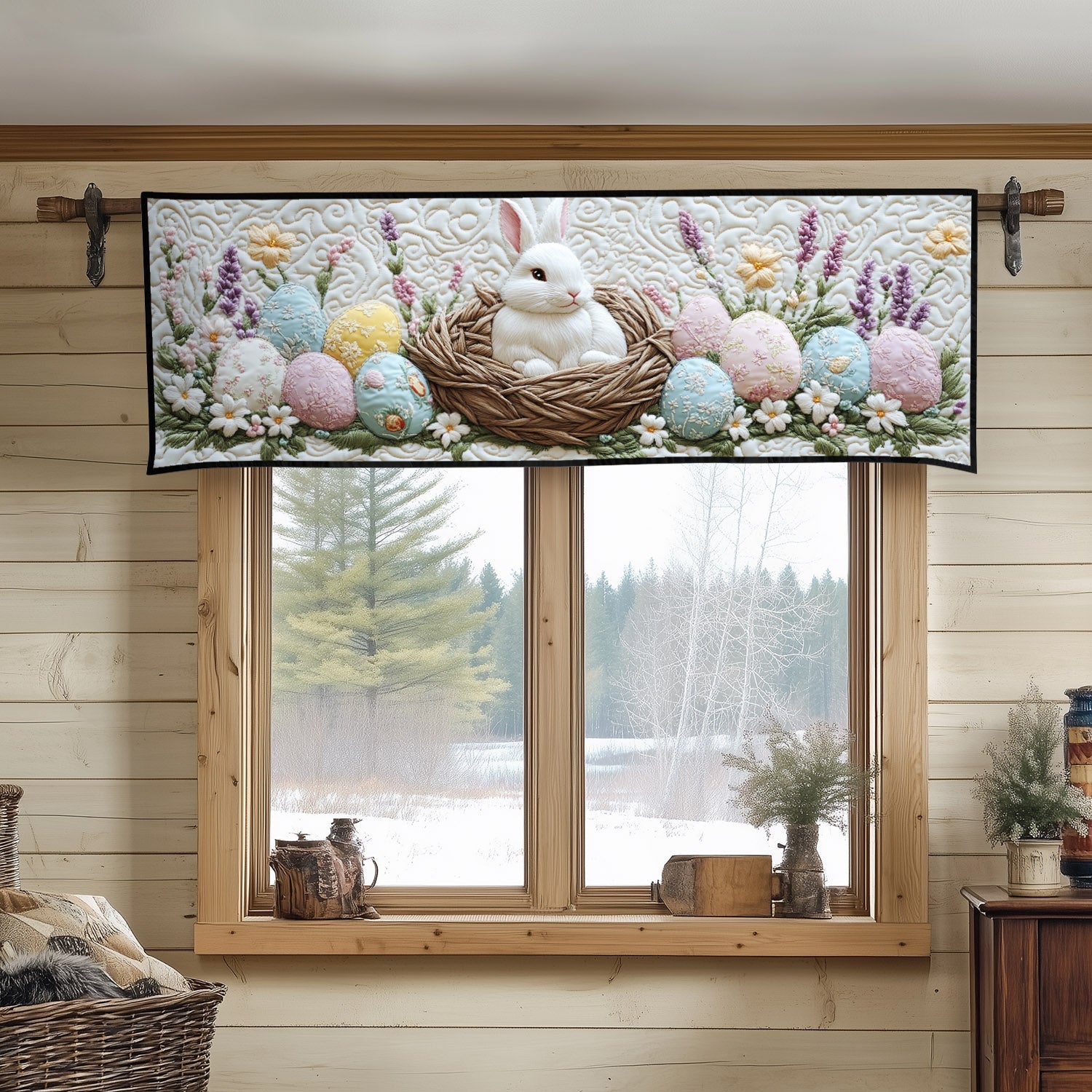 Hoppy Days Quilted Valance Christmas Entryway Decor Best Easter Gifts