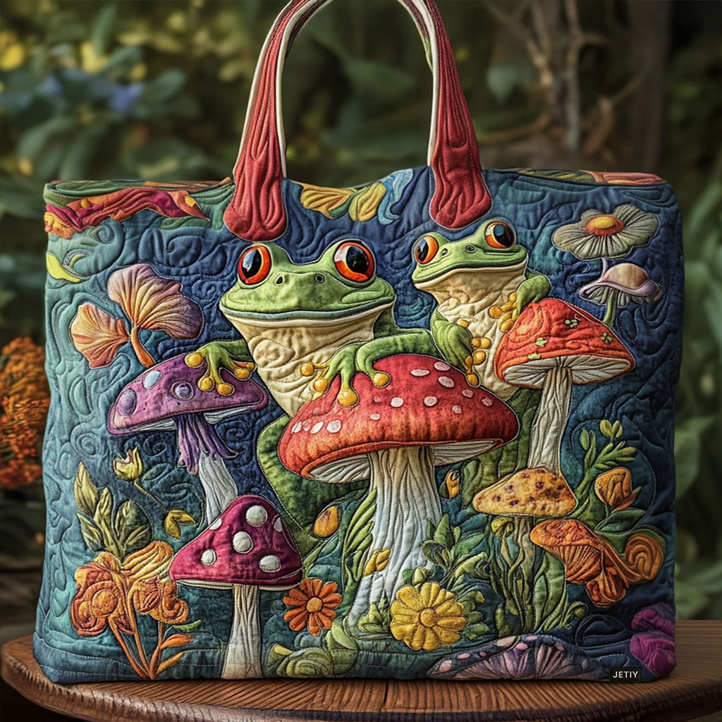 Hoppy Trails Quilted Tote Bag Frog Christmas Gifts