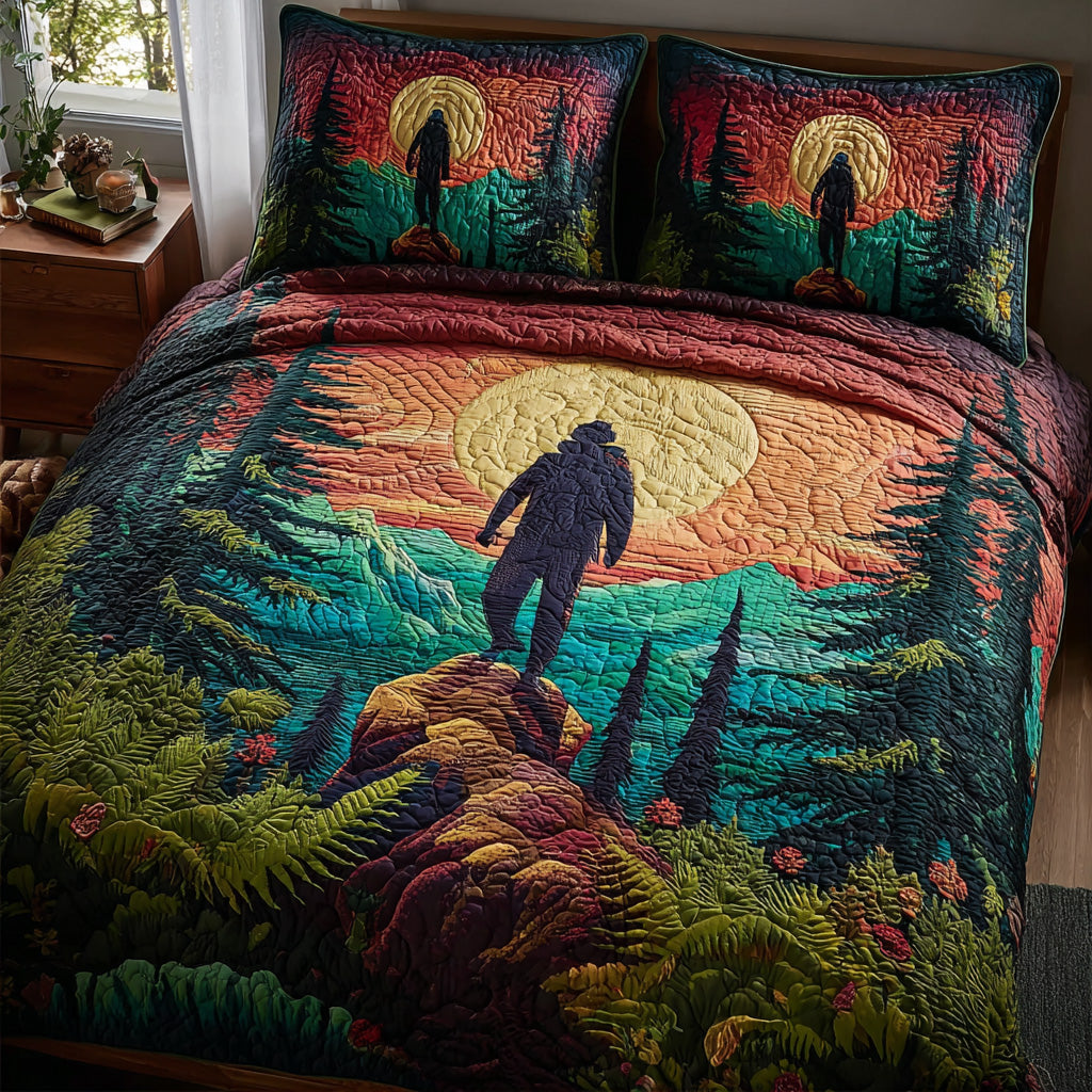 Horizon Hiker Quilted Bedding Set Best Bed Sheet Set Hiking Gifts For Men