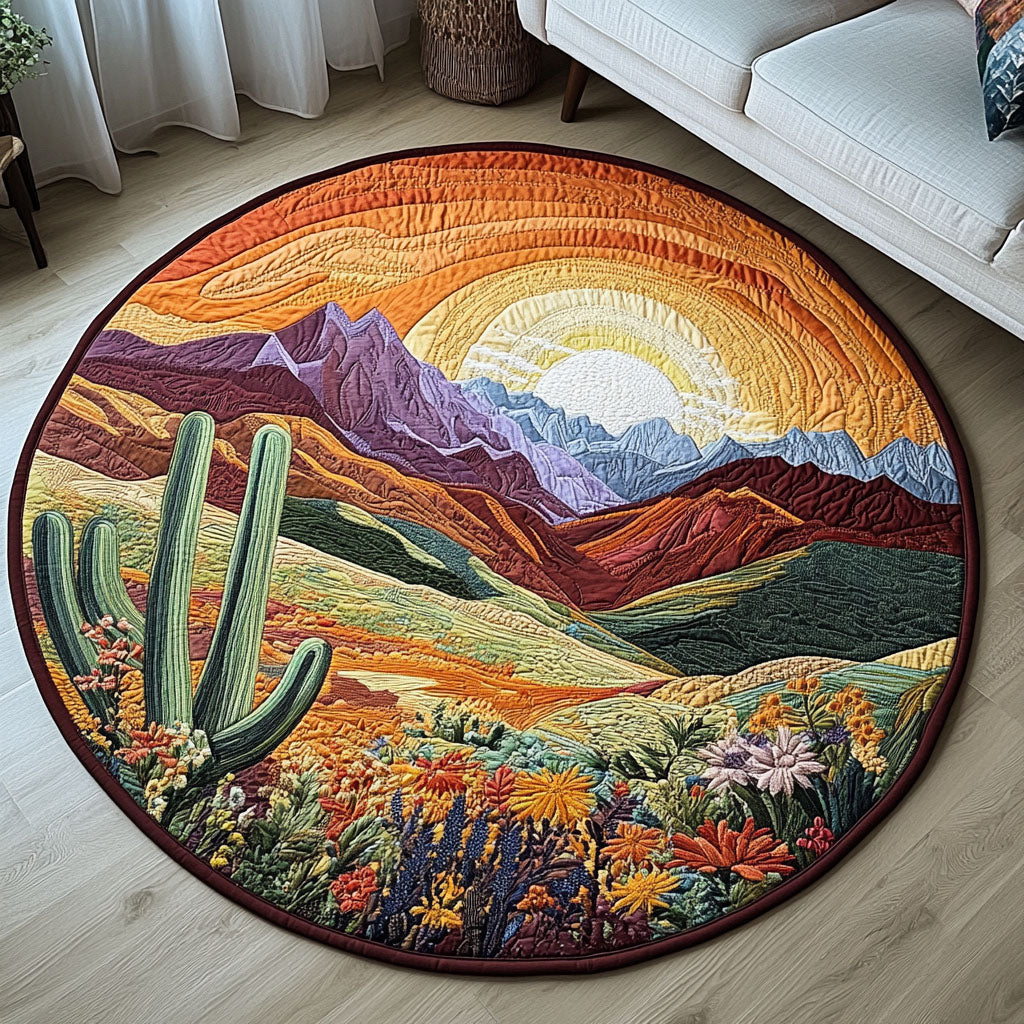 Horizon Hues Quilted Round Mat Christmas Decor For Entryway Gifts For The Flower Lover