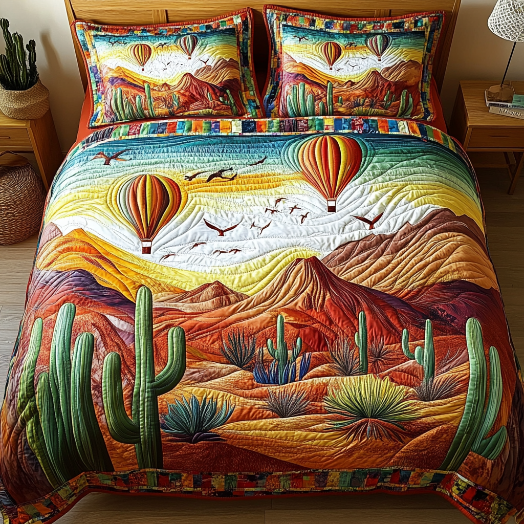 Horizon Ride Quilted Bedding Set Best Bedspread Set Great Cactus Themed Gifts