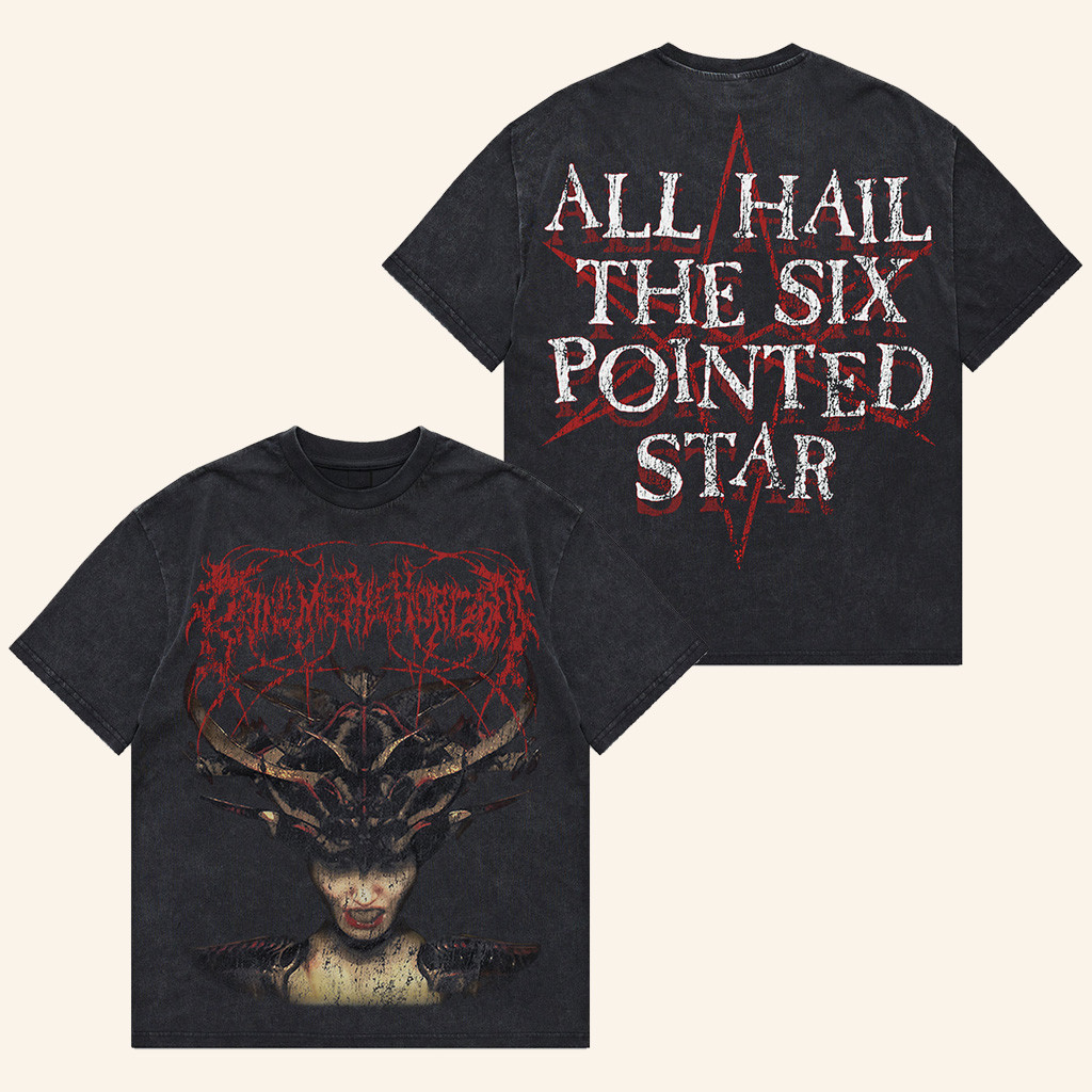 Horizon Supply Co Bring Me The Horizon Merch Six Pointed Star Wash T-Shirt Gifts For Friends