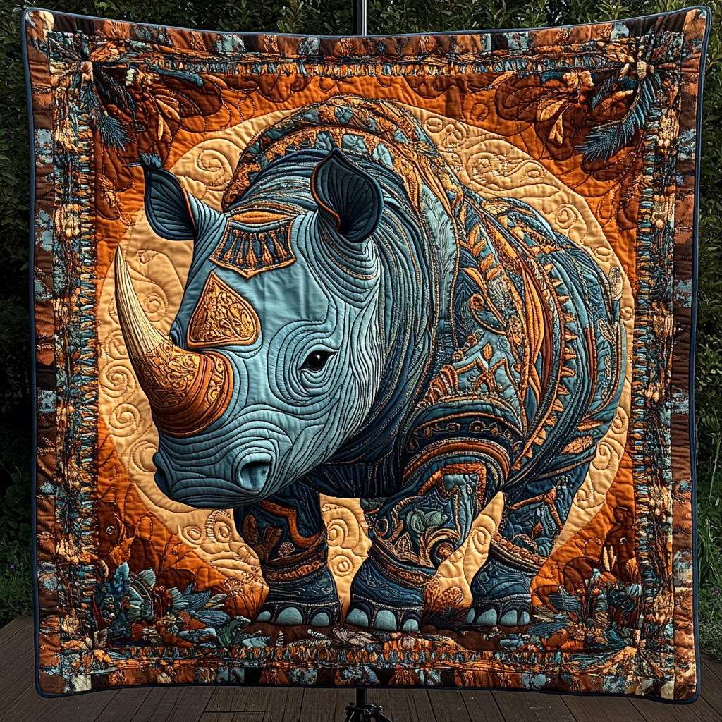Horned Guardian Quilted Blanket Cute Animal Blanket