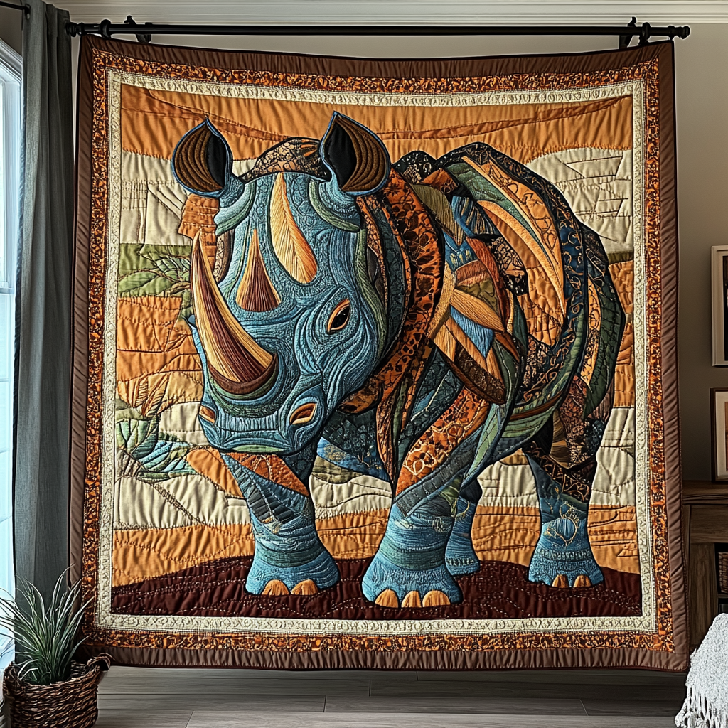 Horned Shadows Quilted Blanket Cute Animal Blanket