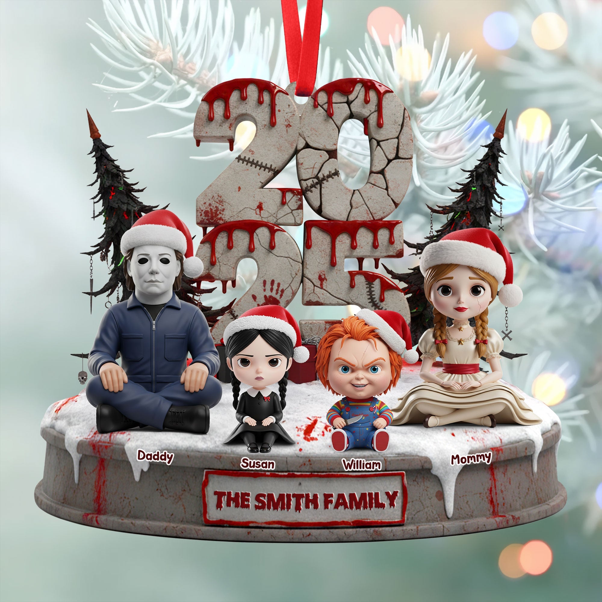 Horror Family Ornament - Personalized Gifts For Family - Holiday Season Gift Idea