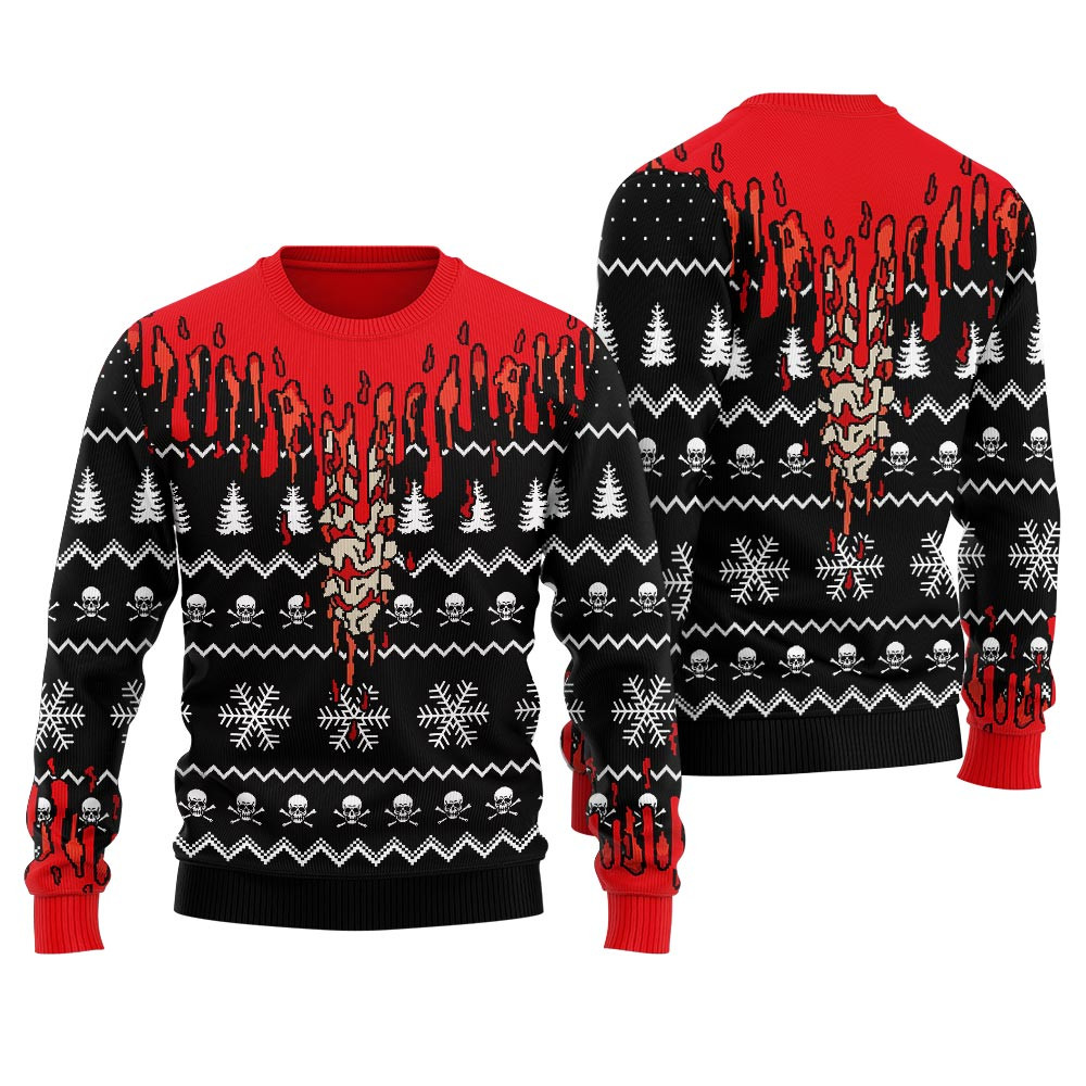 Horror Halloween Sweater For Women Funny Holiday Sweater for Family Gatherings