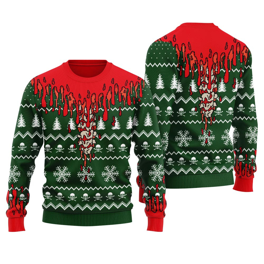 Horror Halloween Ugly Sweater Adults Seasonal Gift Merch for Cozy Christmas Vibes