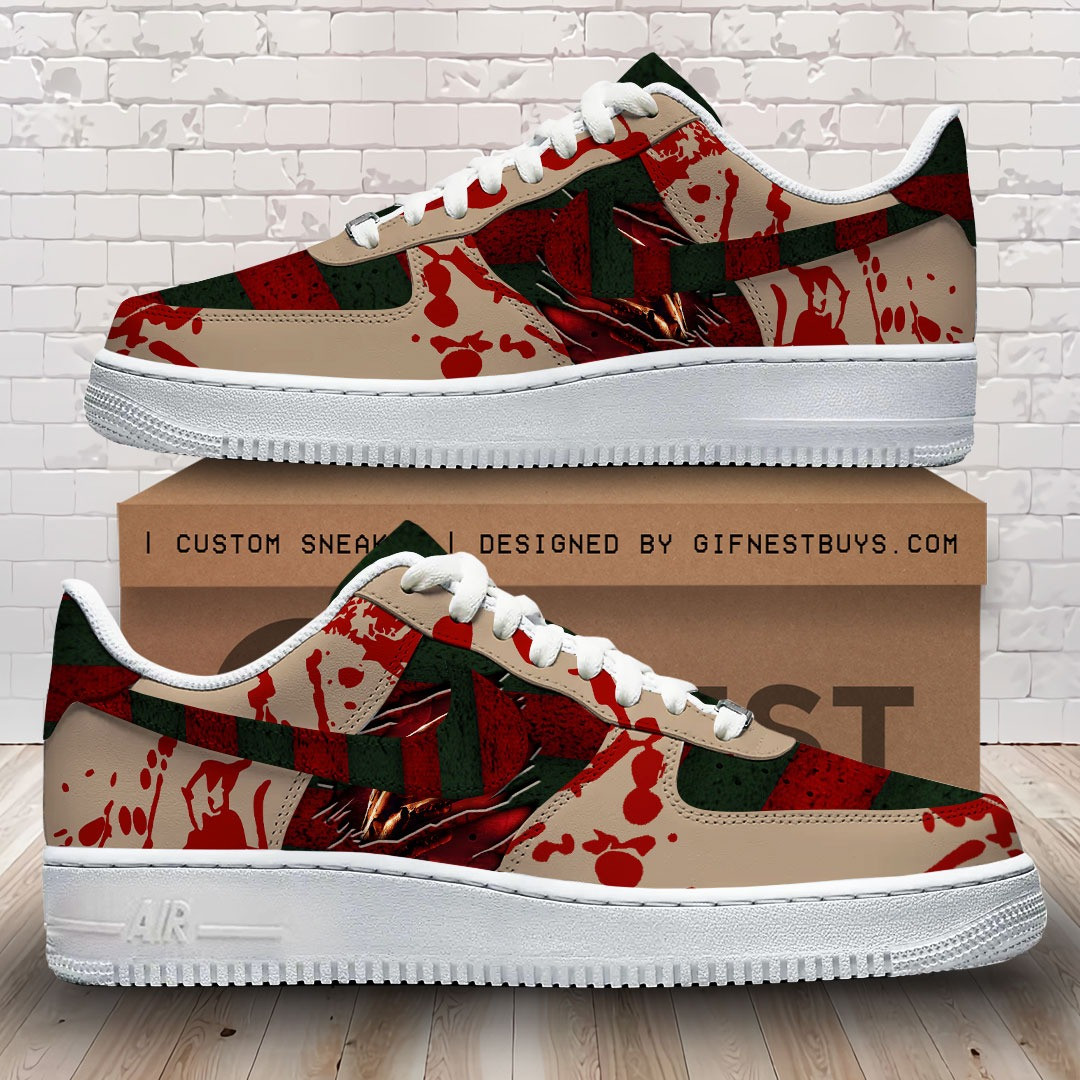 Horror Movies x Freddy Krueger AF1 Sneaker Halloween Day Gifts Lover