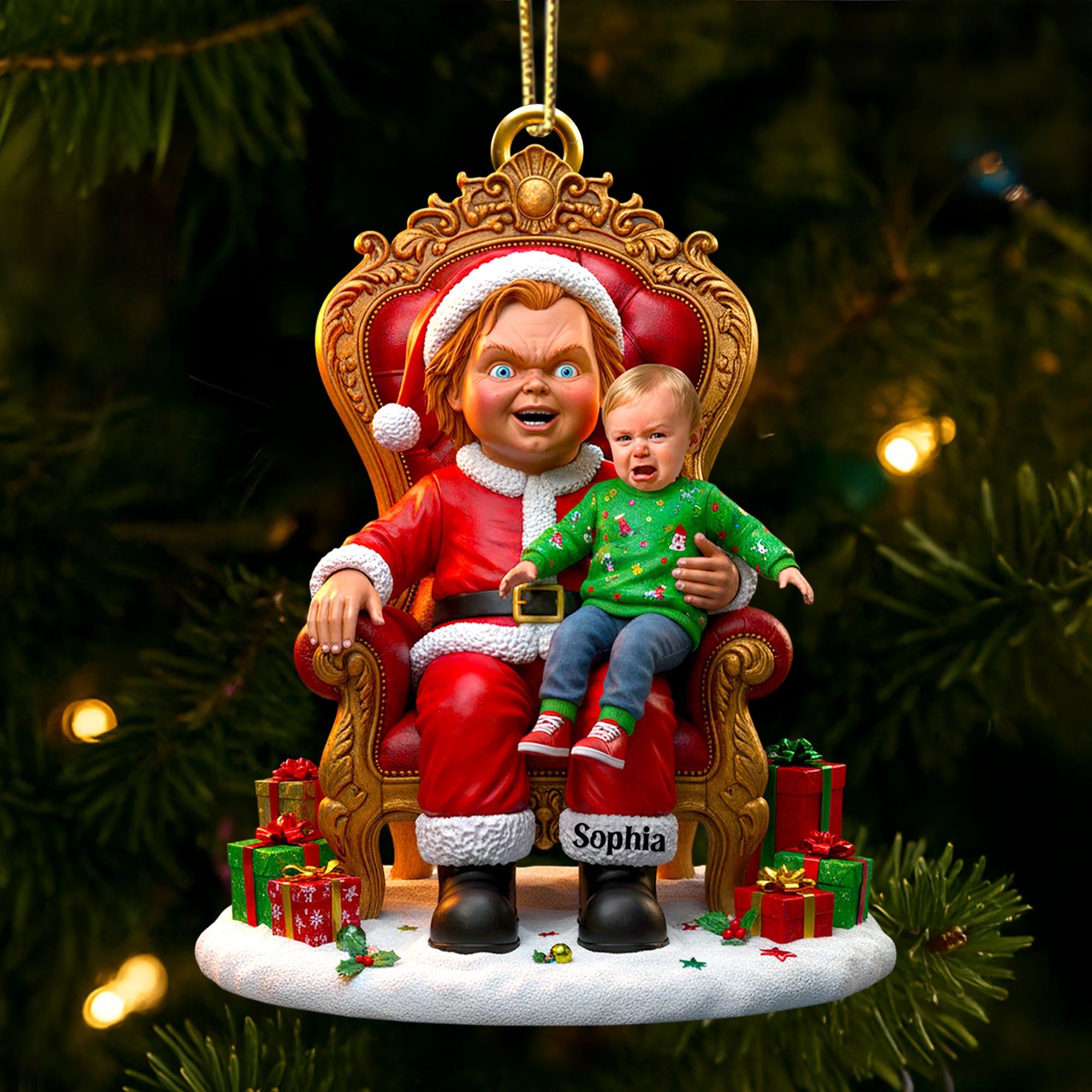 Horror Santa Custom Photo Ornament Christmas Gifts - Holiday Tree Decoration Gift