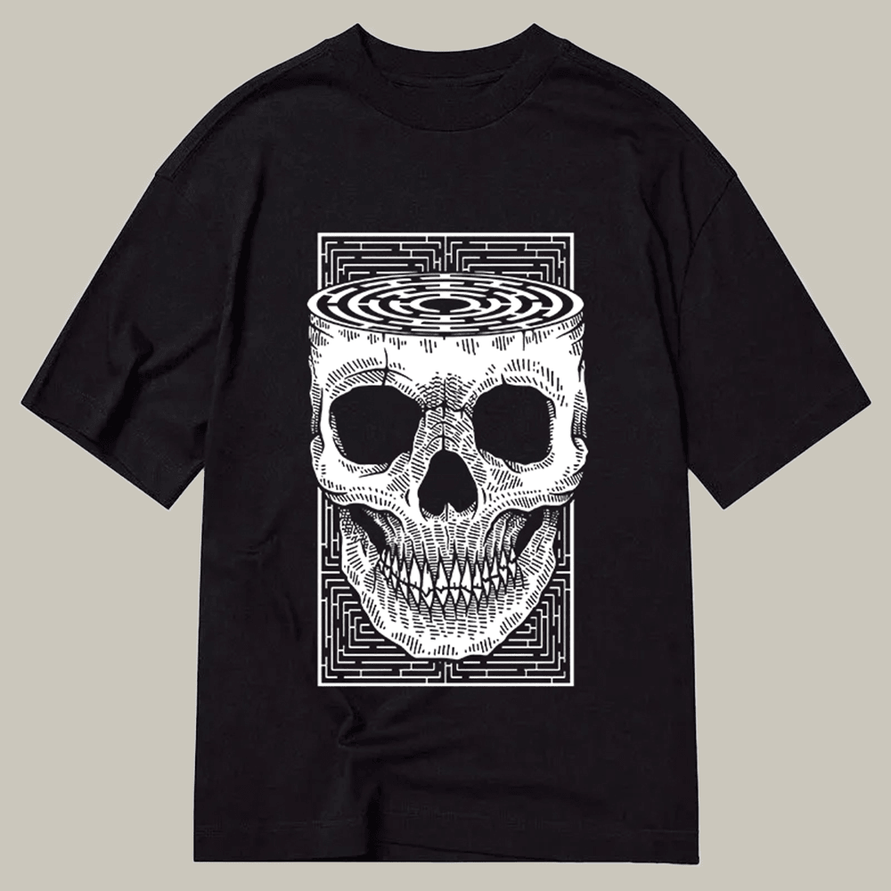 Horror Skull Classic T-Shirt Adult Humor Shirt Casual Wear Gifts For Meme Lovers