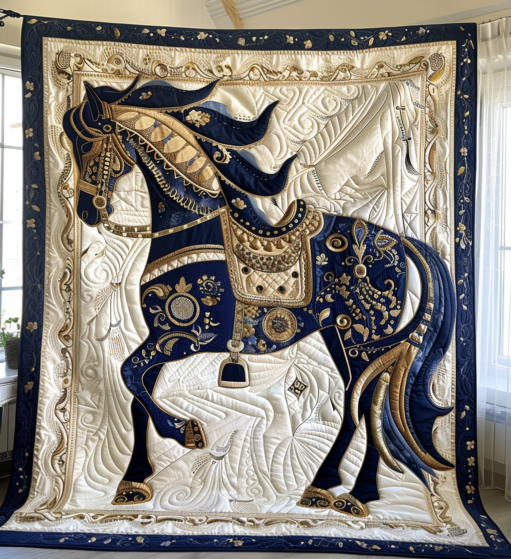 Horse Aristocratic Gallop Quilted Blanket Equine Gifts For Horse Lovers
