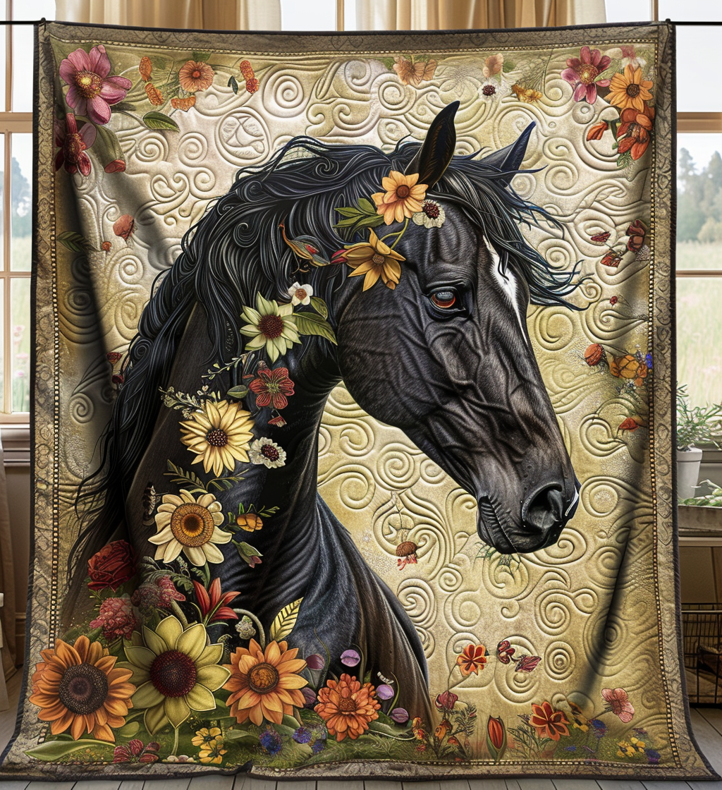 Horse Aurora Quilted Blanket Horse Christmas Presents