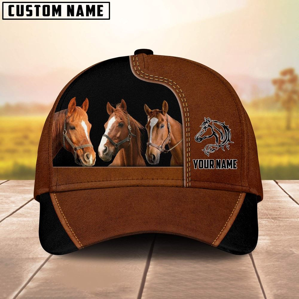 Horse Black Brown Farm Customized Name Cap Farm Cap Farmer Baseball Cap Gift For Farmer
