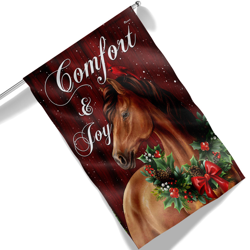 Horse Christmas Comfort And Joy Flag
