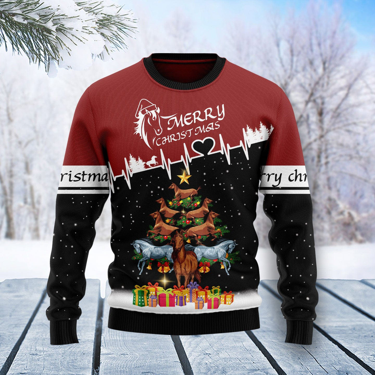 Horse Christmas Tree Ugly Christmas Sweater Holiday Wear Christmas Gifts For Horse Lovers