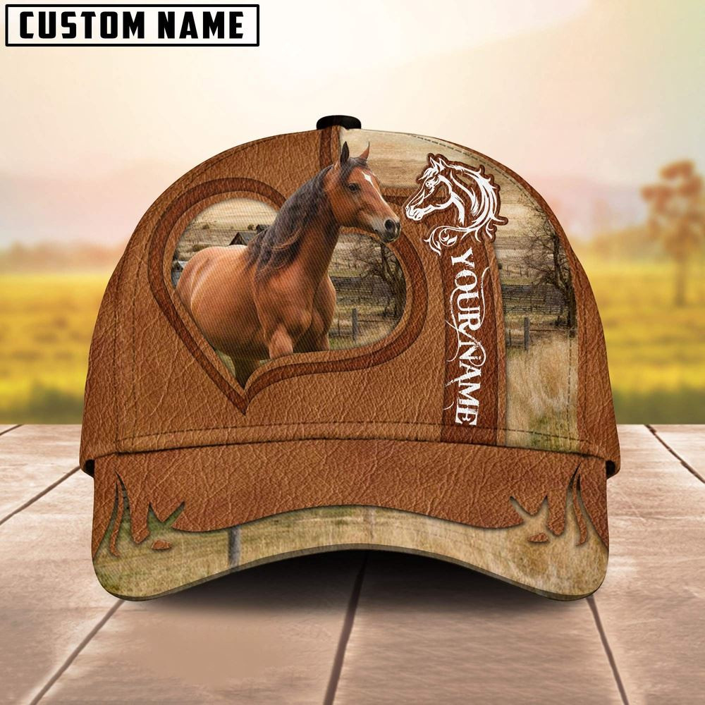 Horse Custom Name Heart Cap Farm Cap Farmer Baseball Cap Gift For Farmer