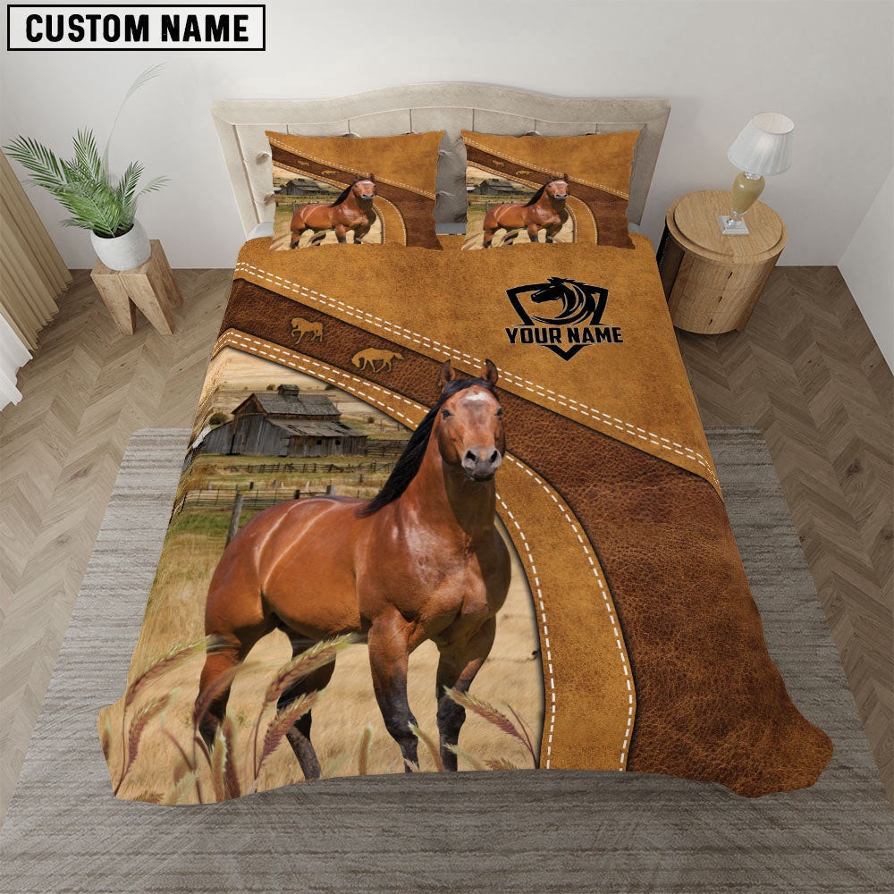 Horse Customized Christmas Holiday Bedding Set  Anniversary Gifts For Couples