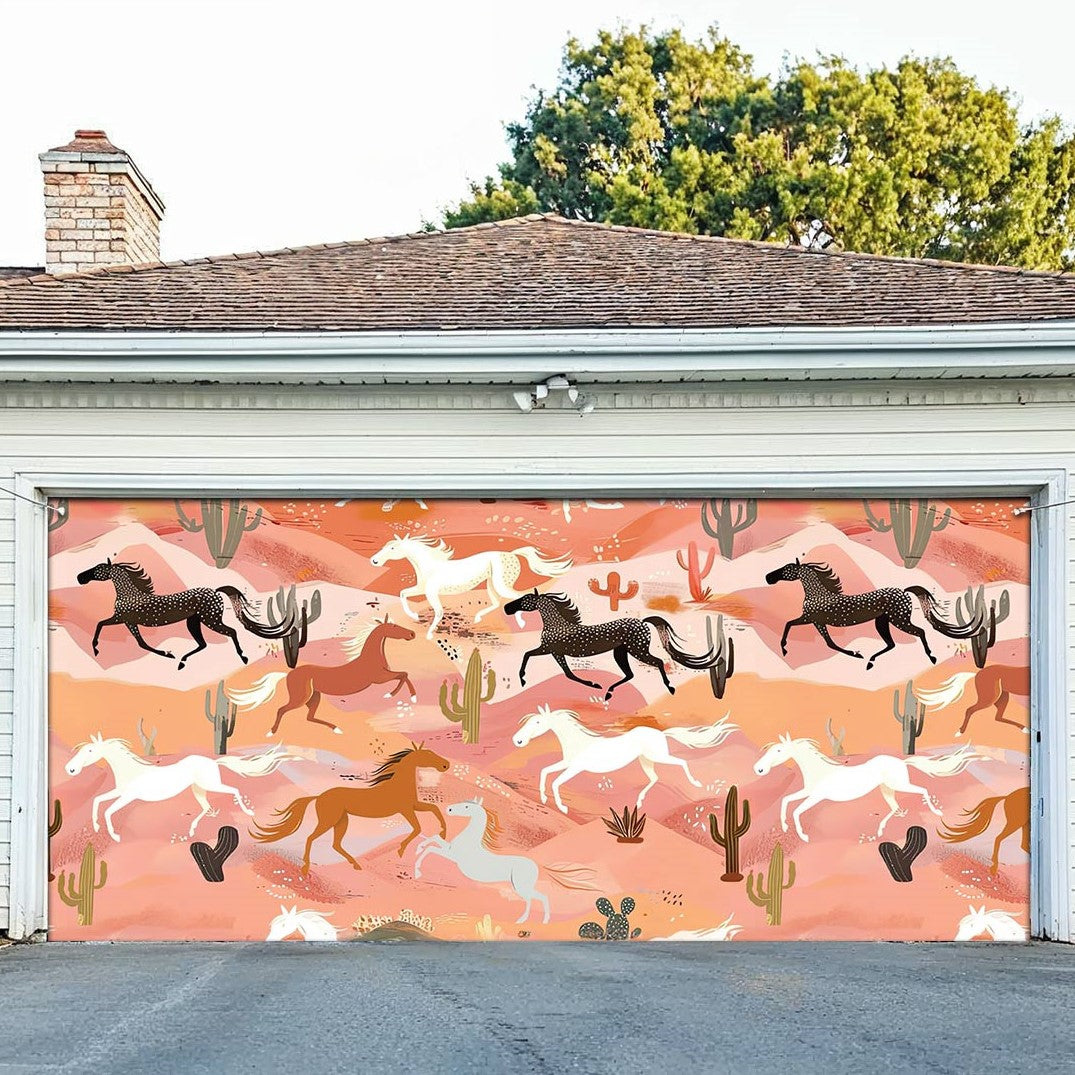 Horse Desert Gallop Garage Door Banner Animal Decorations Home Decor Horse Lover Presents