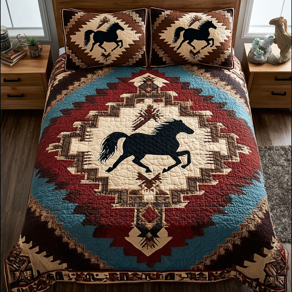 Horse Dream Quilted Bedding Set Best Bed Sheet Set Great Gifts For Horse Owners