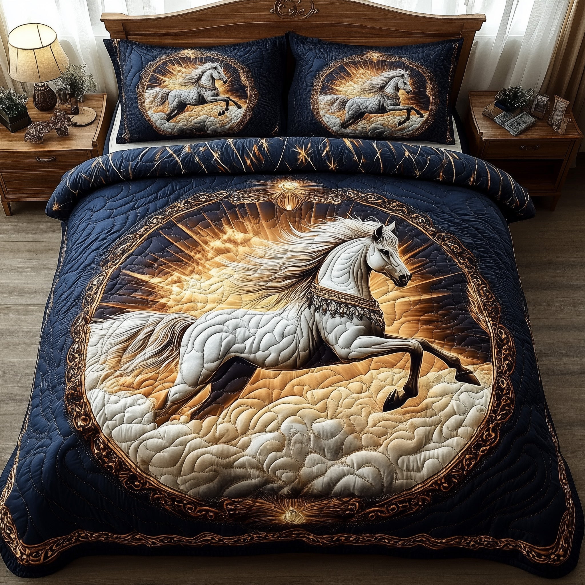 Horse Dream Quilted Bedding Set Duvet Cover Bedspread Unique Anniversary Gifts For Him